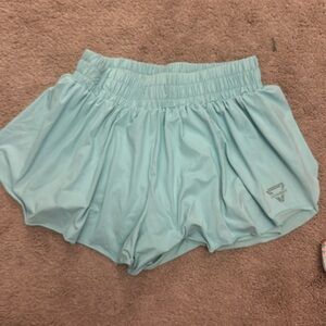 blue flowy shorts